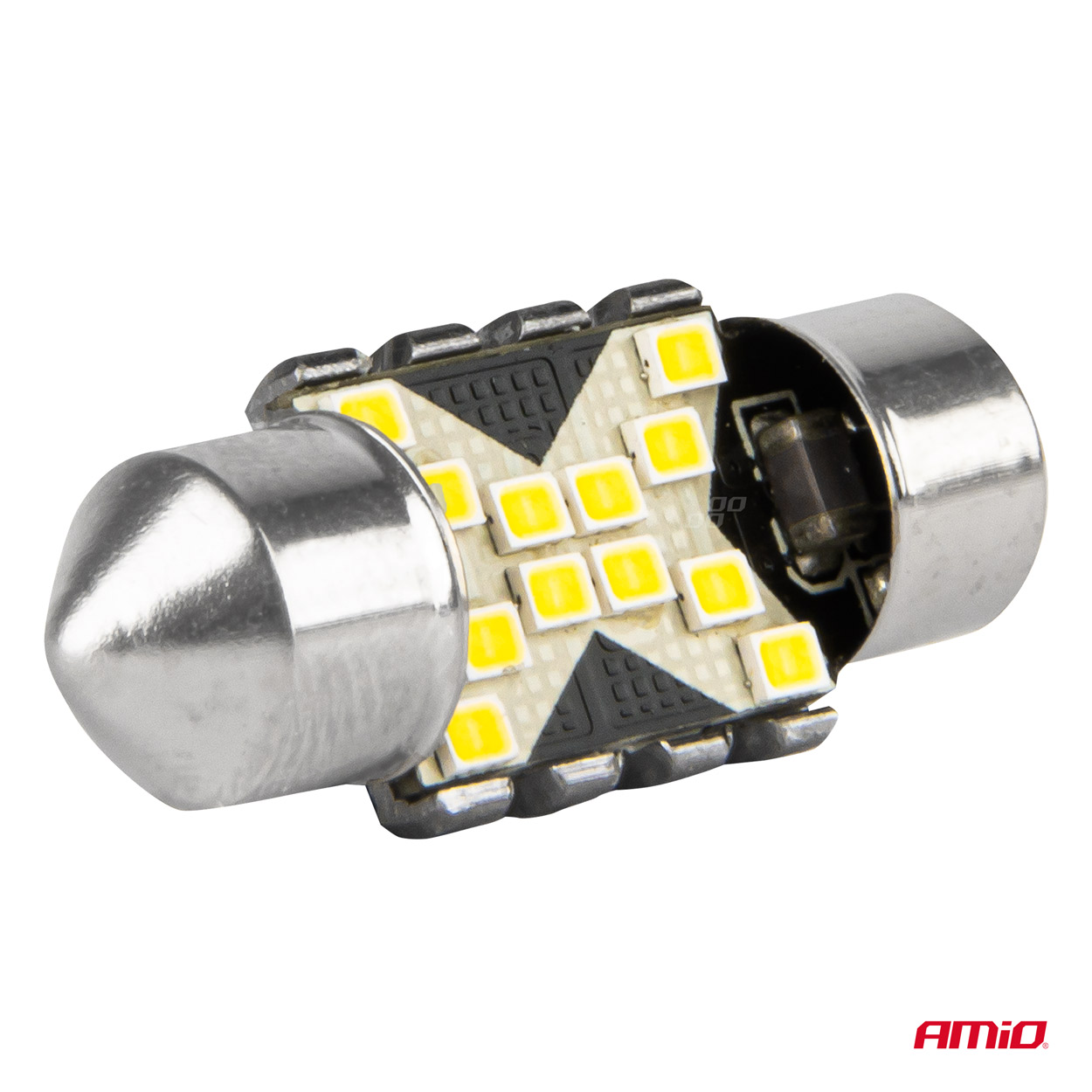 AMIO - Λαμπακια Πλαφονιερας 31MM 12/24V C5W 5500K 12XSMD 2016 Can-bus Festoon (λευκο) - 2 Τεμ. (04235/AM) - Thumbnail 4
