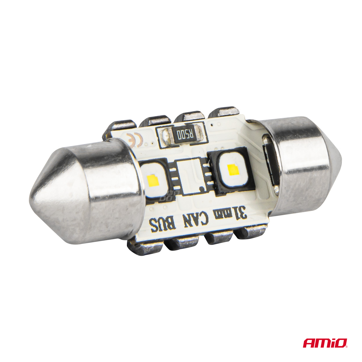 AMIO - Λαμπακια Πλαφονιερας 31MM 12/24V C5W 5500K 12XSMD 3838 Can-bus Festoon (λευκο) - 2 Τεμ. (04247/AM) - Thumbnail 4