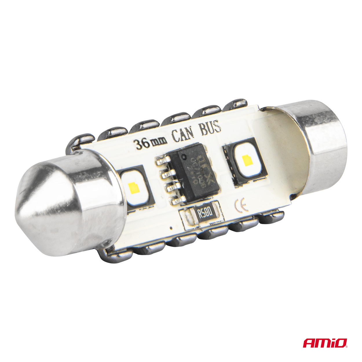 AMIO - Λαμπακια Πλαφονιερας 36MM 12/24V C5W 5500K 12XSMD 3838 Can-bus Festoon (λευκο) - 2 Τεμ. (04248/AM) - Thumbnail 4