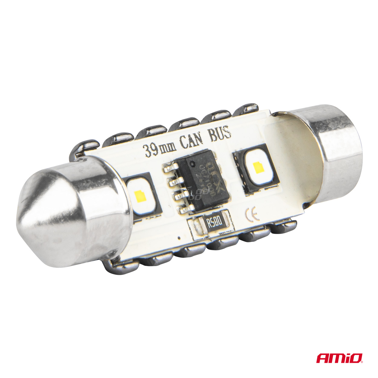 AMIO - Λαμπακια Πλαφονιερας 39MM 12/24V C5W 5500K 12XSMD 3838 Can-bus Festoon (λευκο) - 2 Τεμ. (04249/AM) - Thumbnail 4