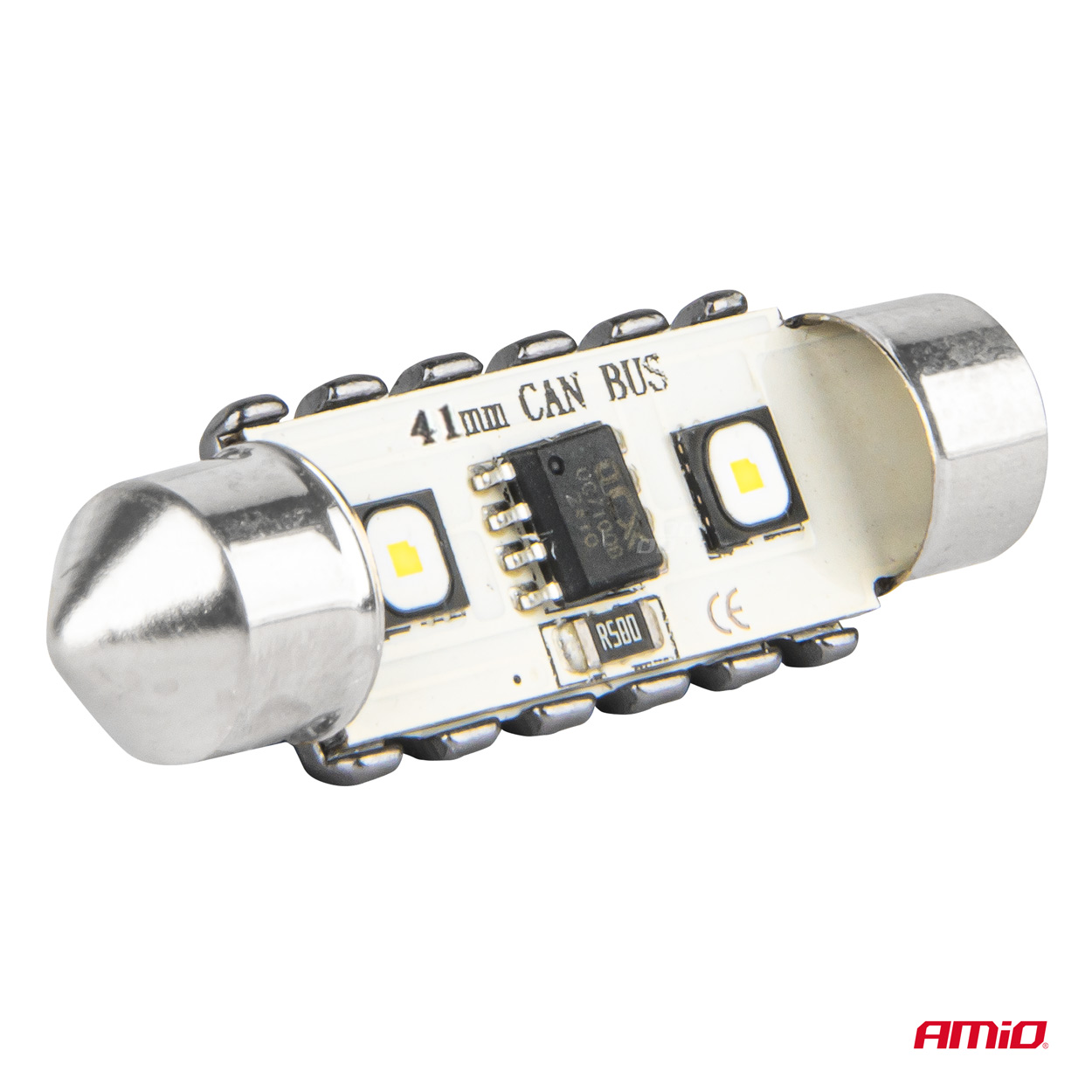AMIO - Λαμπακια Πλαφονιερας 41MM 12/24V C5W 5500K 12XSMD 3838 Can-bus Festoon (λευκο) - 2 Τεμ. (04250/AM) - Thumbnail 4