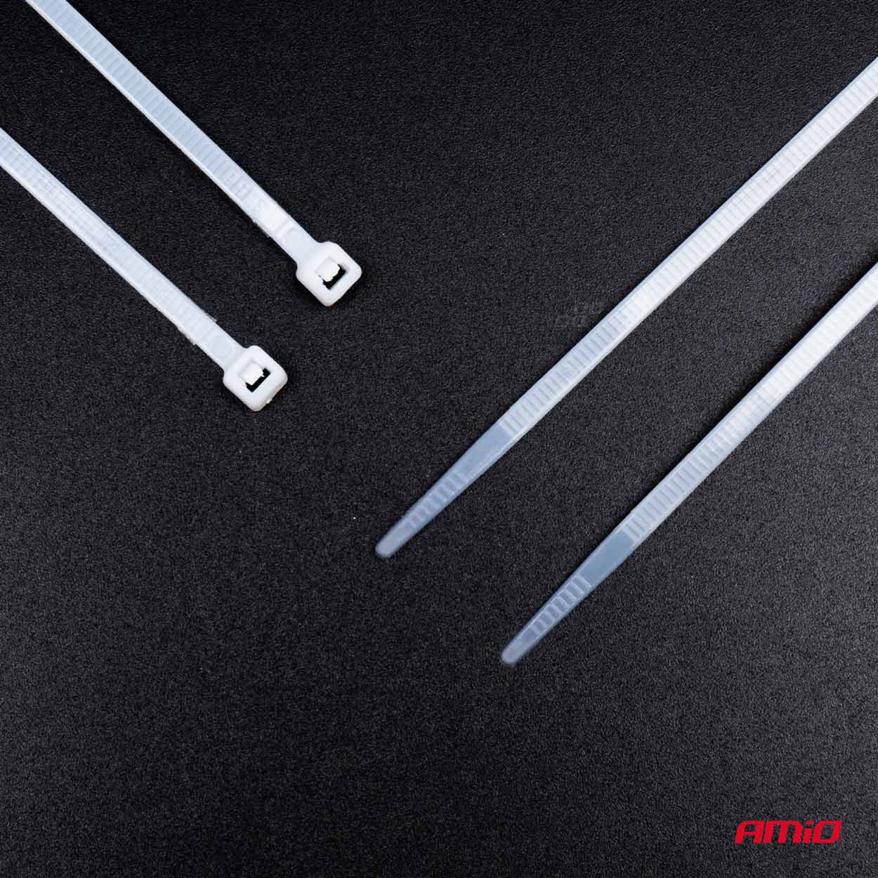 AMIO - Δεματικα/δετικα Καλωδιων Tie Wrap (ταιραπ) 2.5 X 150MM (λευκο) - 100 Τεμ. (04306/AM) - Thumbnail 4