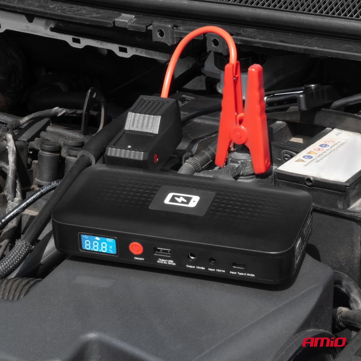 AMIO - Εκκινητης Μπαταριας - Starter Powerbank 12V 4000MAH 800A Με Οθονη Lcd & Ασυρματη Φορτιση - 1 Τεμ. (04055/AM) - Thumbnail 8