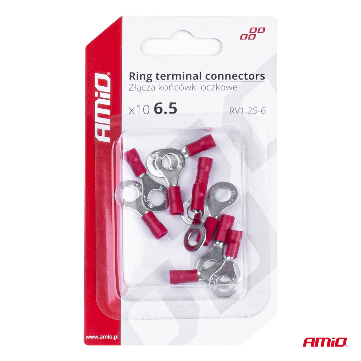 AMIO - Φισακια Δαχτυλιδι Κοκκινα RV1.25-6 / 6.5MM - 10 Τεμ. (03078/AM) - Thumbnail 4