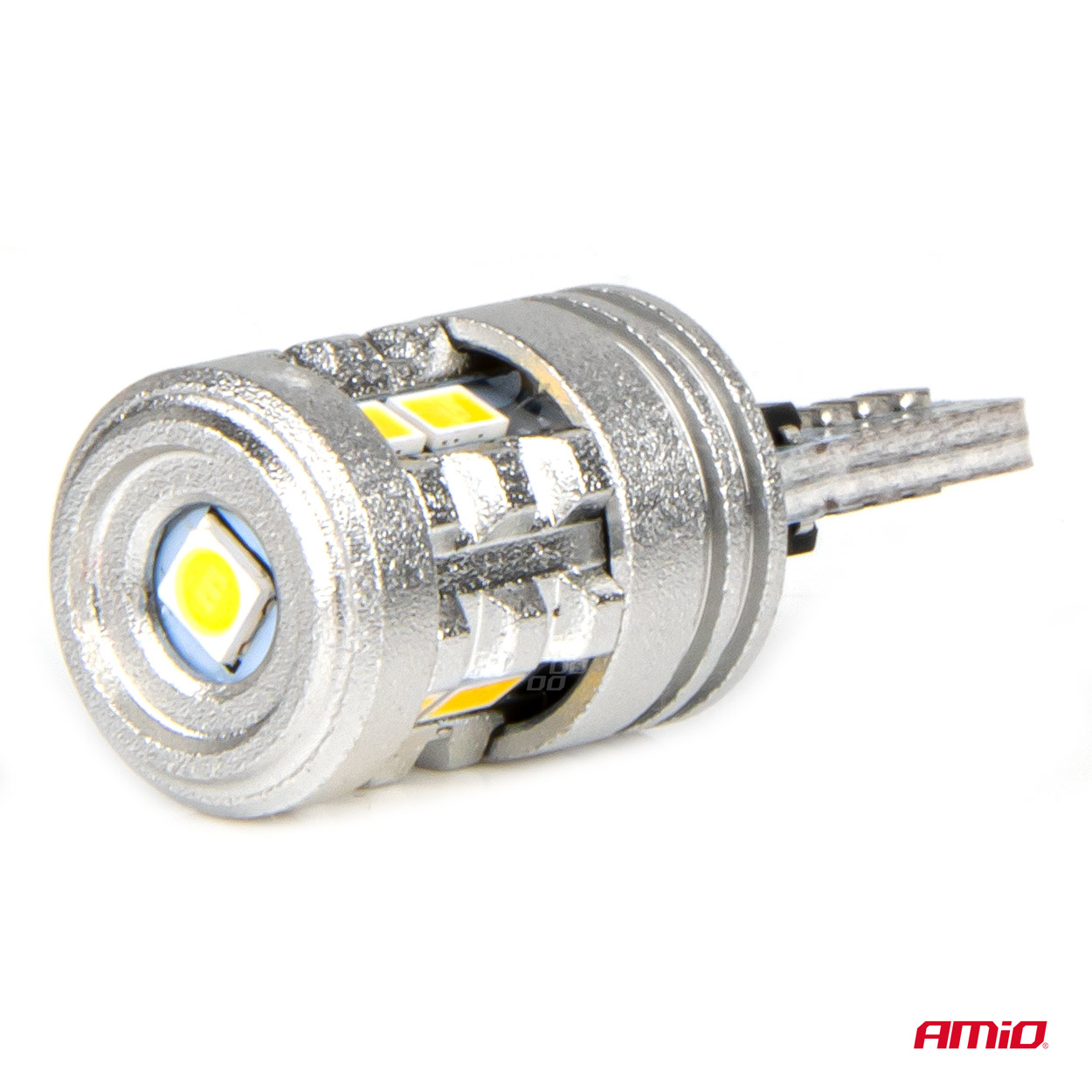 AMIO - Λαμπακια LED T10 W5W 12/24V LED 6X3020+1X3030SMD Standard Λευκα - 2 Τεμ. (03718/AM) - Thumbnail 3