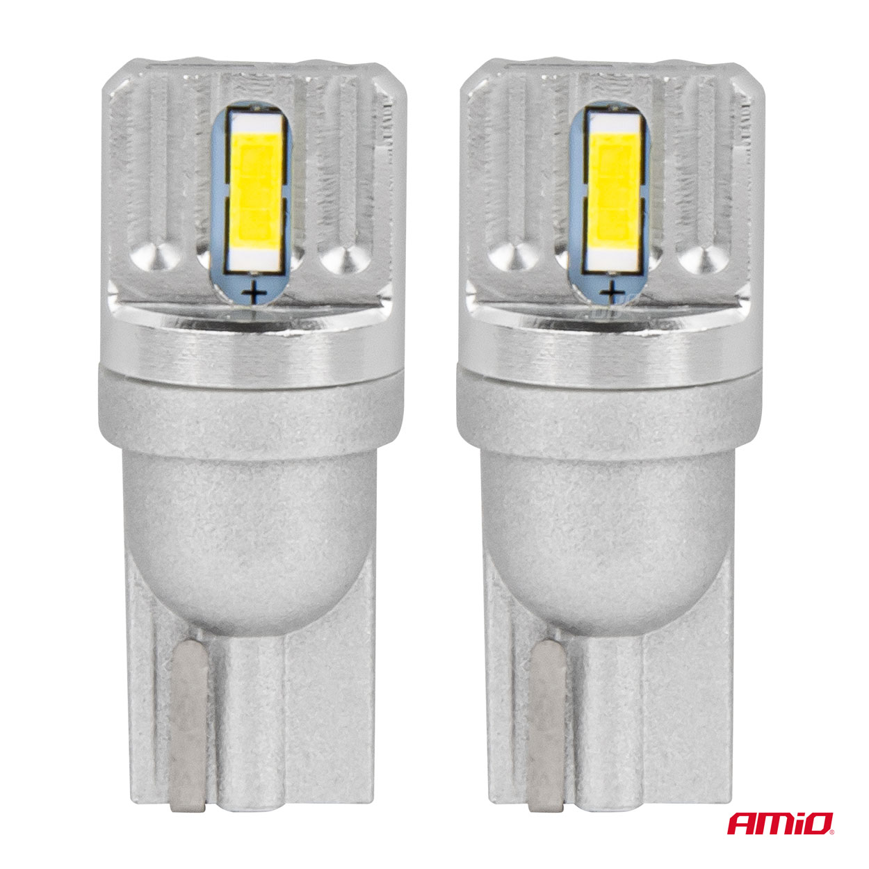 AMIO - Λαμπακια LED T10 W5W 12/24V LED 2X1860SMD Standard Λευκα - 2 Τεμ. (03719/AM) - Thumbnail 2