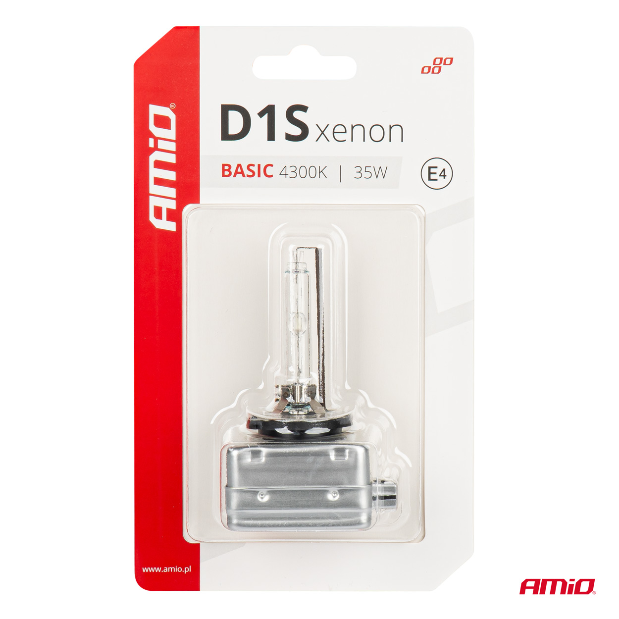 AMIO - Ανταλλακτικη Λαμπα Χενον Basic D1S 12V 4.300K 35W Blister Card - 1 Τεμ. (03863/AM) - Thumbnail 4