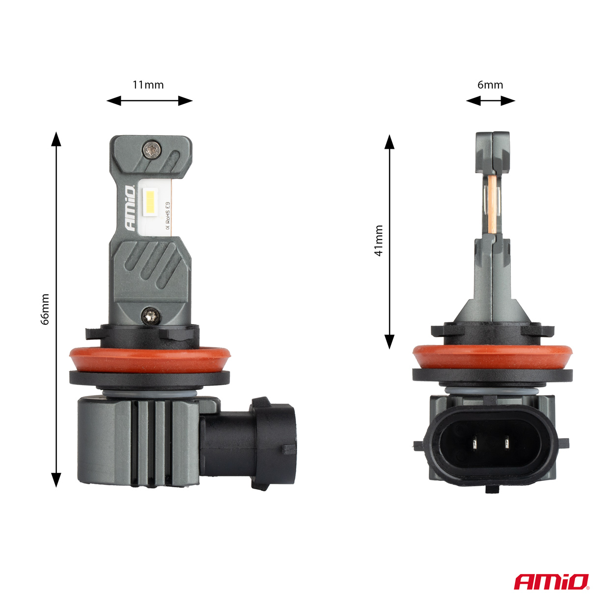 AMIO - Λαμπες LED H8/H9/H11/H16 12V 60W 6.000K 5.600LM +400% LED Can-bus Hybrid Series - 2 Τεμ. (04116/AM) - Thumbnail 4
