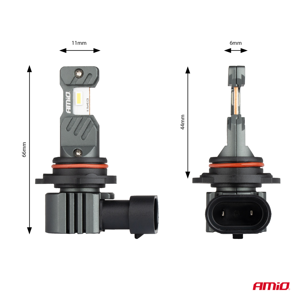 AMIO - Λαμπες LED HΒ4 9006 12V 60W 6.000K 5.600LM +400% LED Can-bus Hybrid Series - 2 Τεμ. (04118/AM) - Thumbnail 4