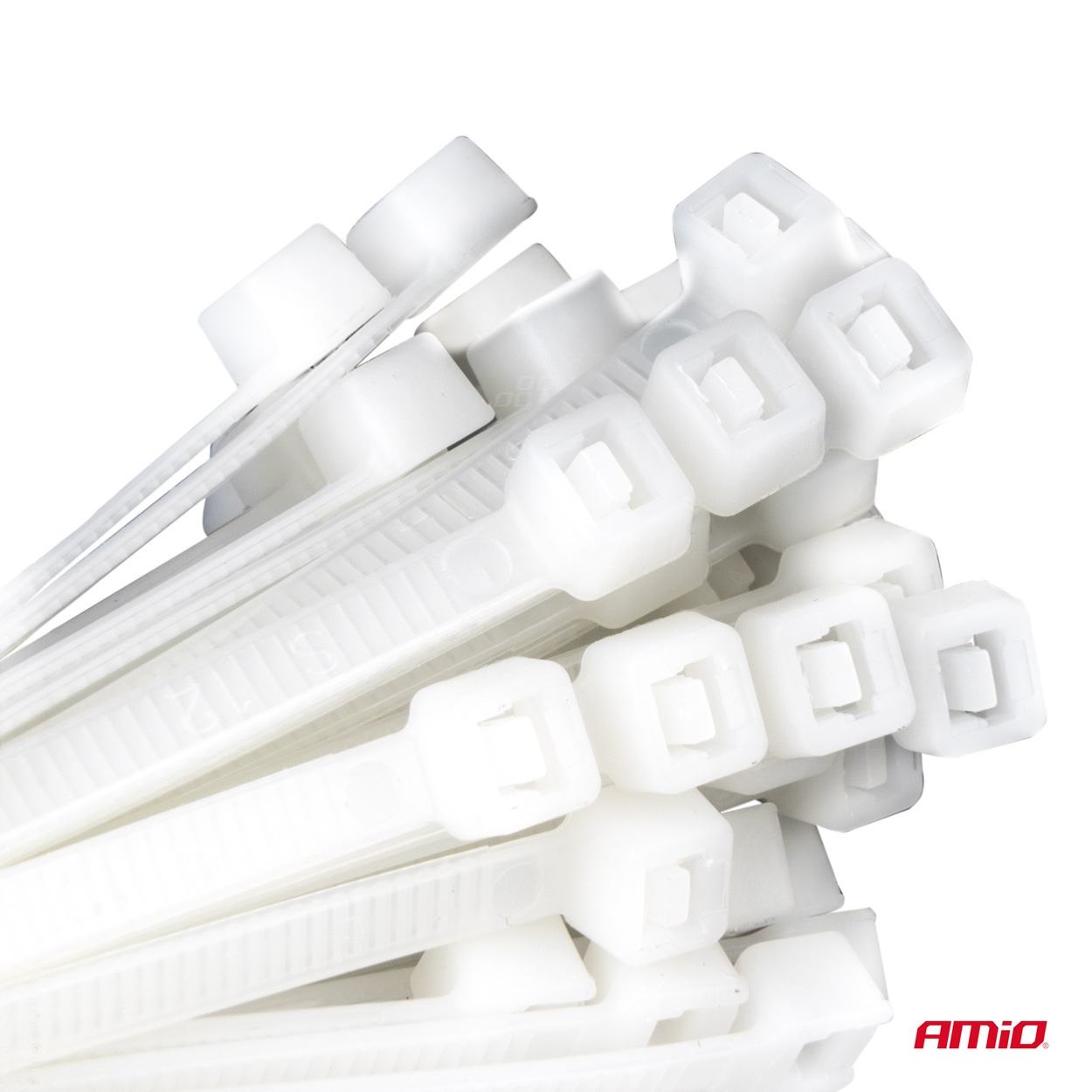 AMIO - Δεματικα/δετικα Καλωδιων Tie Wrap (ταιραπ) 4.8 X 300MM (λευκο) - 100 Τεμ. (04311/AM) - Thumbnail 3