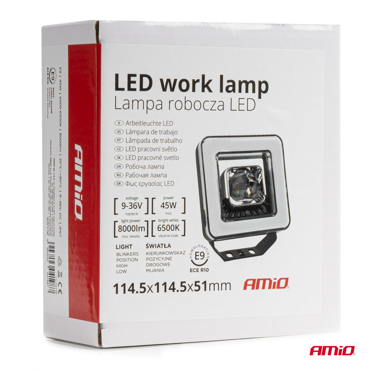 AMIO - Προβολεας Εργασιας Τετραγωνος LED 45W 9-36V 8.000LM 6.500K AWL57 - 1 Τεμ. (04198/AM) - Thumbnail 12