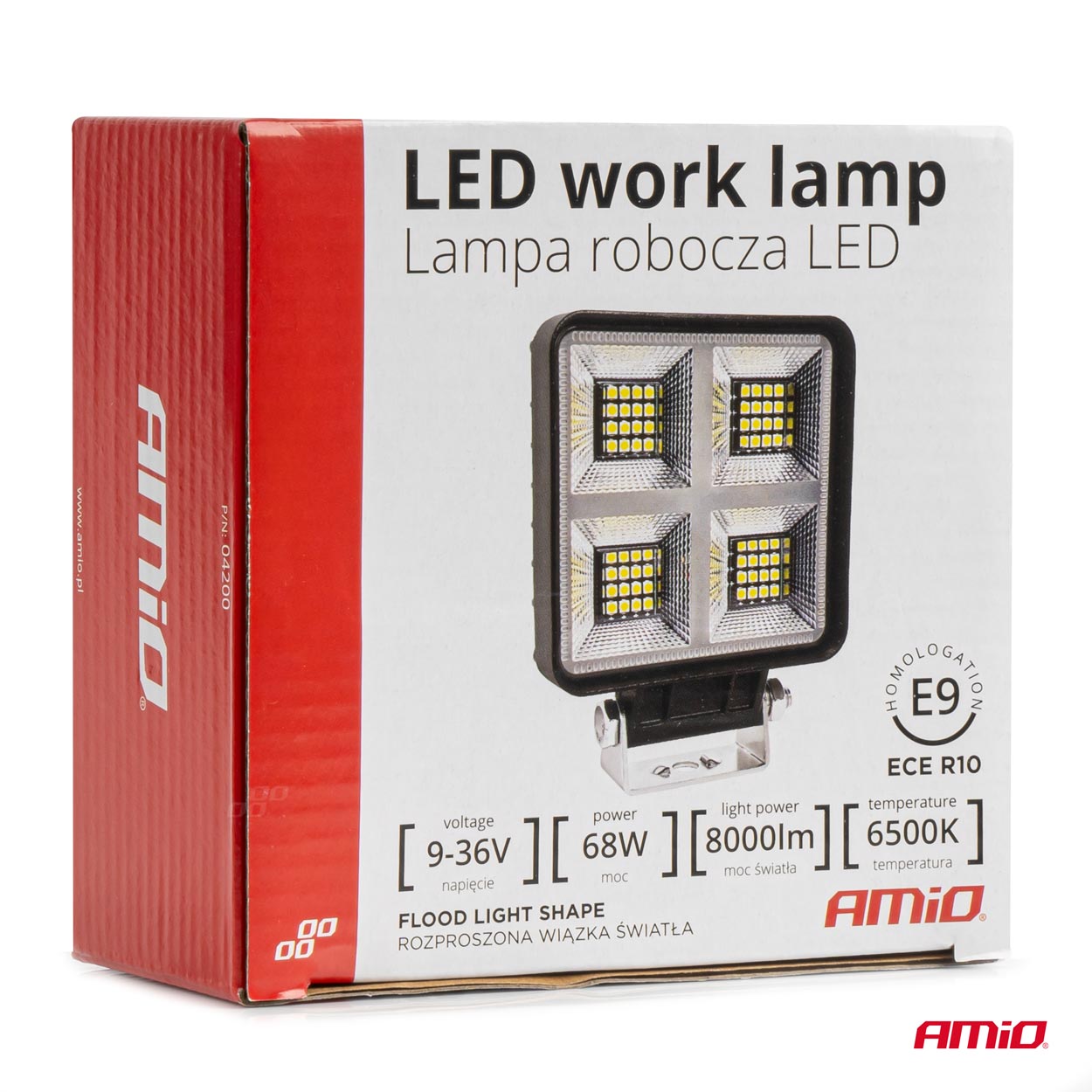 AMIO - Προβολεας Εργασιας Τετραγωνος LED 68W 9-36V 8.000LM 6.500K AWL59 - 1 Τεμ. (04200/AM) - Thumbnail 8
