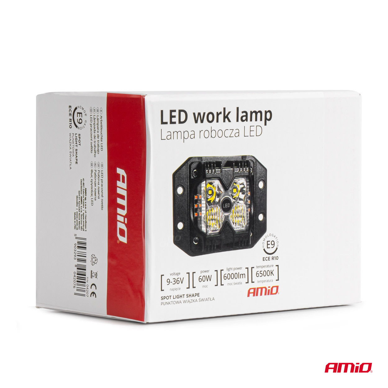 AMIO - Προβολεας Εργασιας Τετραγωνος LED 60W 9-36V 6.000LM 6.500K AWL66 - 1 Τεμ. (04207/AM) - Thumbnail 11