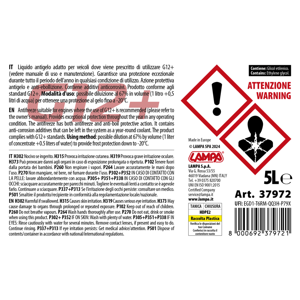 Αντιψυκτικο/παραφλου Premium Series G12+ Κοκκινο -40°C>+110°C 5L - 1 Τεμ. - Thumbnail 5