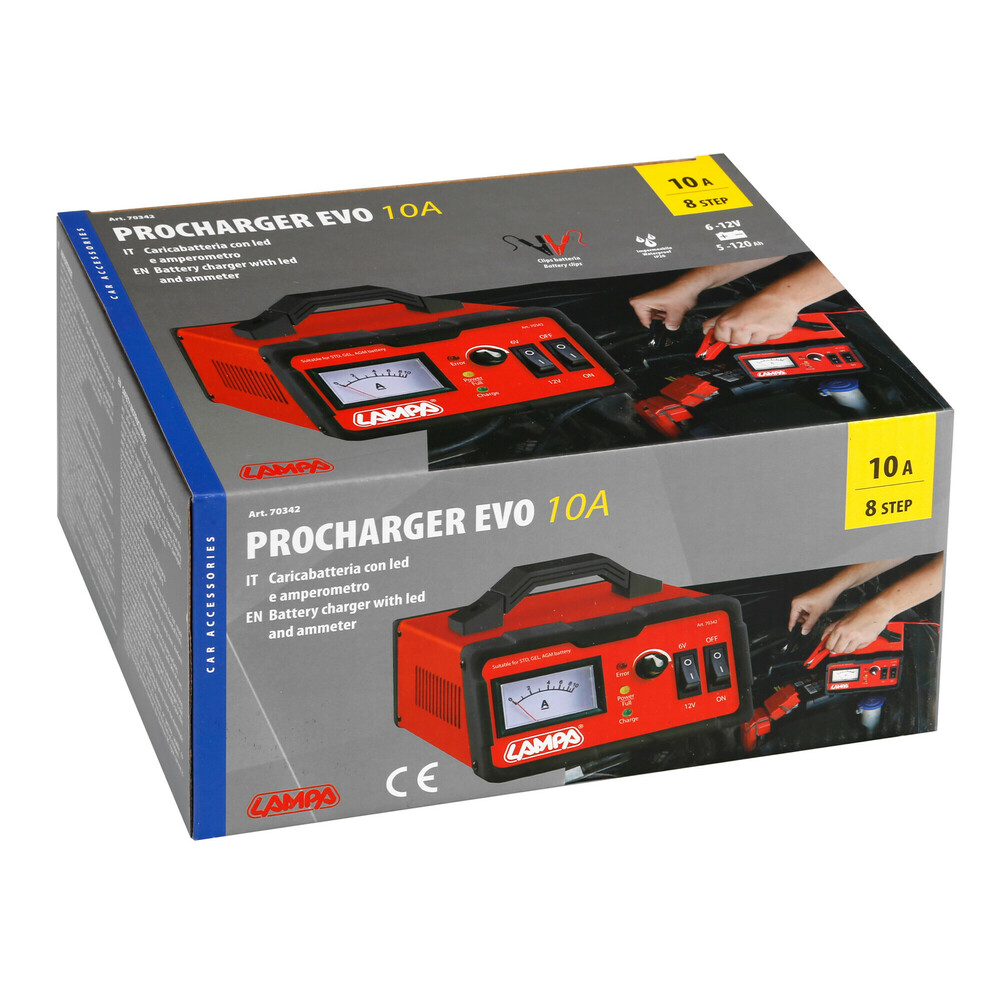 Φορτιστης Μπαταριας Procharger Evo 8STEP 6/12V 0-10A 5>120AH LED Με Αμπερομετρο LAMPA - 1 Τεμ. - Thumbnail 6