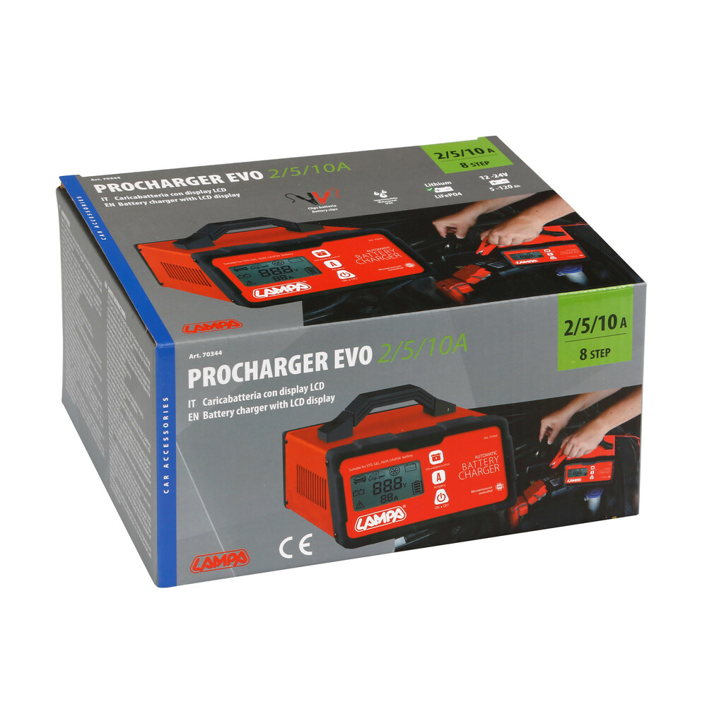 Φορτιστης Μπαταριας Procharger Evo 8STEP 12/24V 2/5/10A 5>120AH Lcd  LAMPA - 1 Τεμ. - Thumbnail 5
