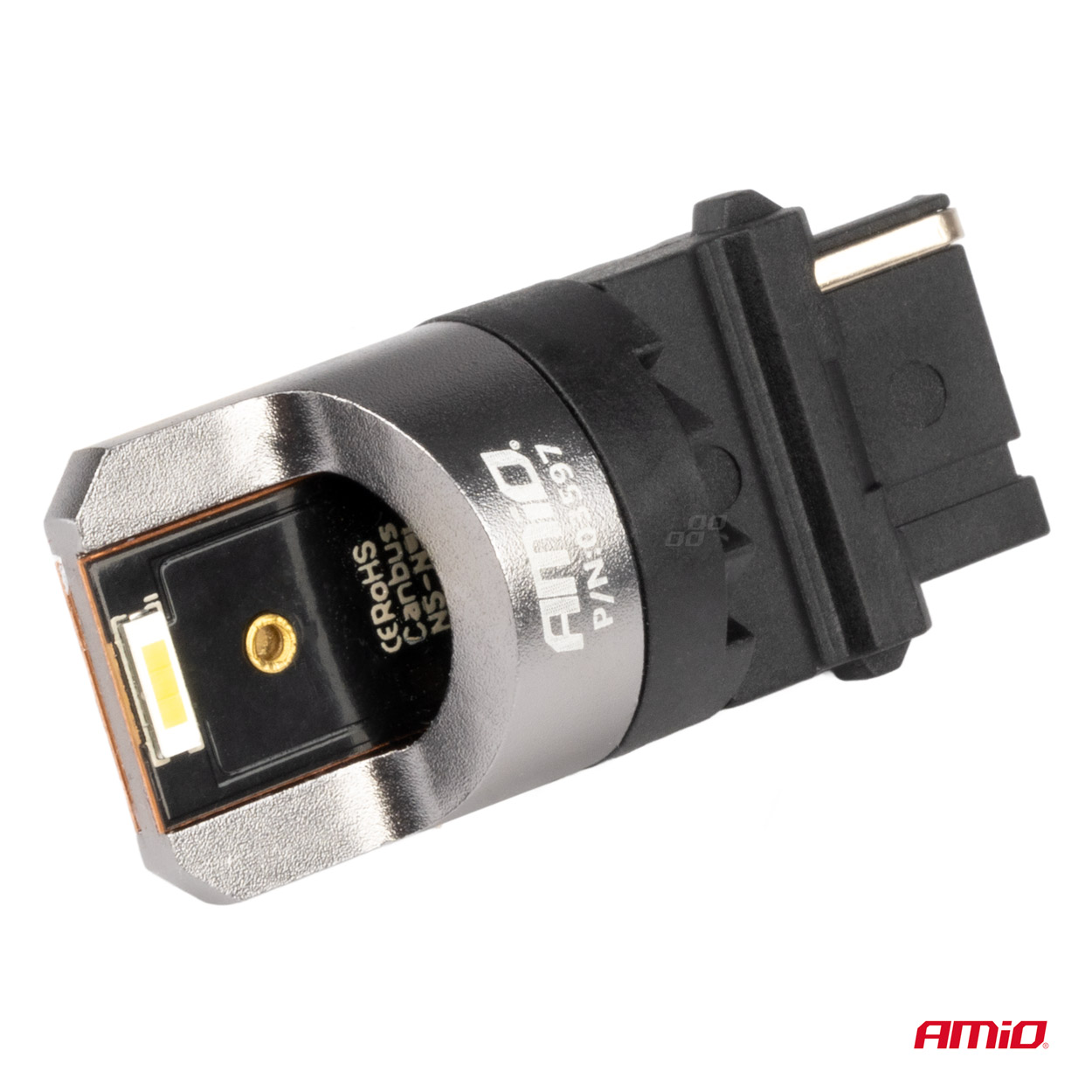 AMIO - Λαμπακια P27W 12/24V 6.000K 2SMD LED Full Can-bus Λευκο Pro Series - 2 Τεμ. (03597/AM) - Thumbnail 3