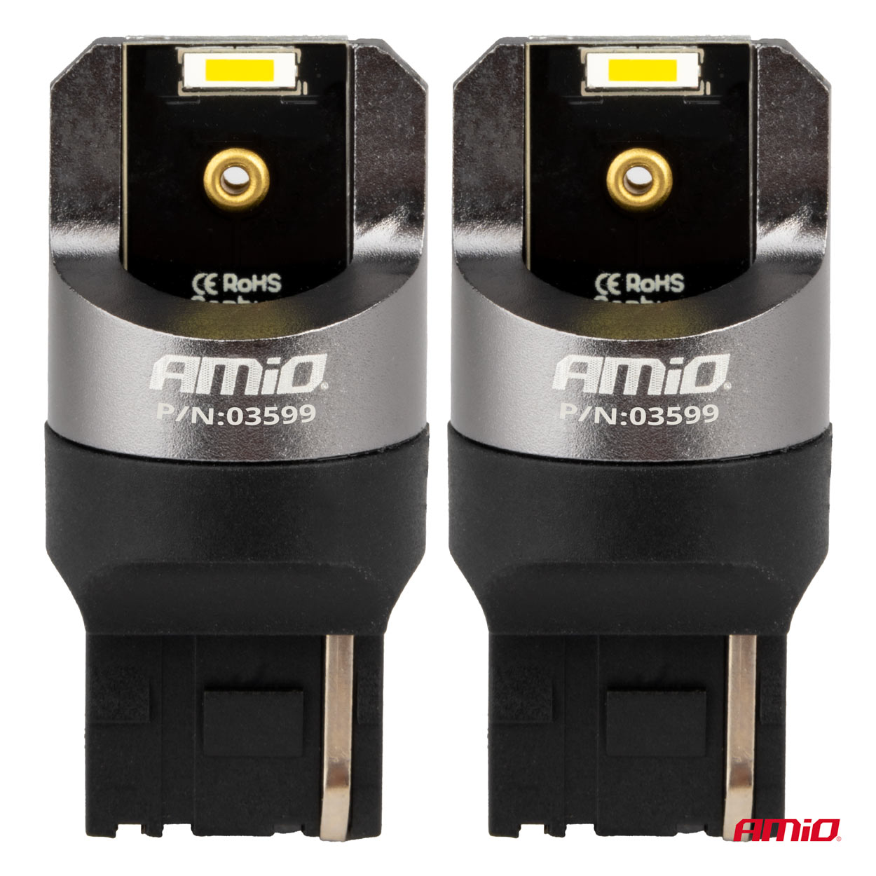 AMIO - Λαμπακια W21W 12/24V 6.000K 2SMD LED Full Can-bus Λευκα Pro Series - 2 Τεμ. (03599/AM) - Thumbnail 2