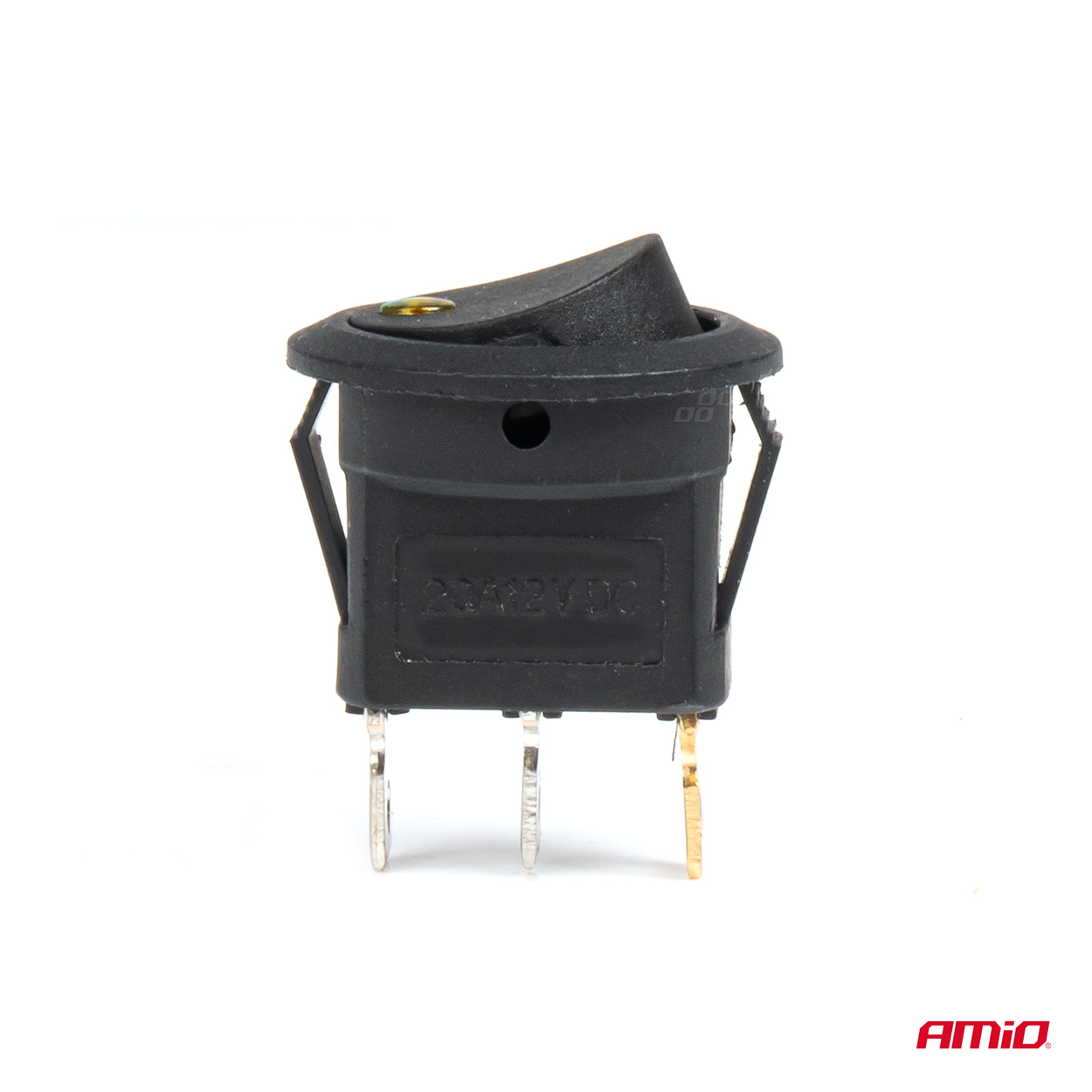 AMIO - Διακοπτης 12V On/off Στρογγυλος Με 3 Επαφες Κιτρινο LED - 1 Τεμ. (03962/AM) - Thumbnail 3