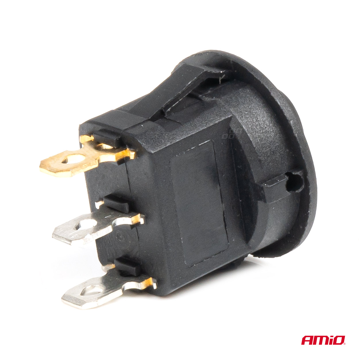 AMIO - Διακοπτης 12V On/off Στρογγυλος Με 3 Επαφες Πρασινος LED - 1 Τεμ. (03964/AM) - Thumbnail 2