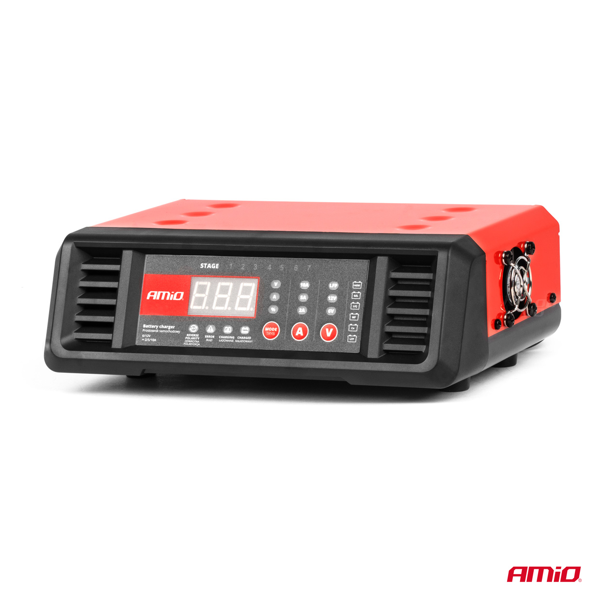 AMIO - Φορτιστης Μπαταριας 6/12V MAX10A Ψηφιακος - 1 Τεμ. (04056/AM) - Thumbnail 2
