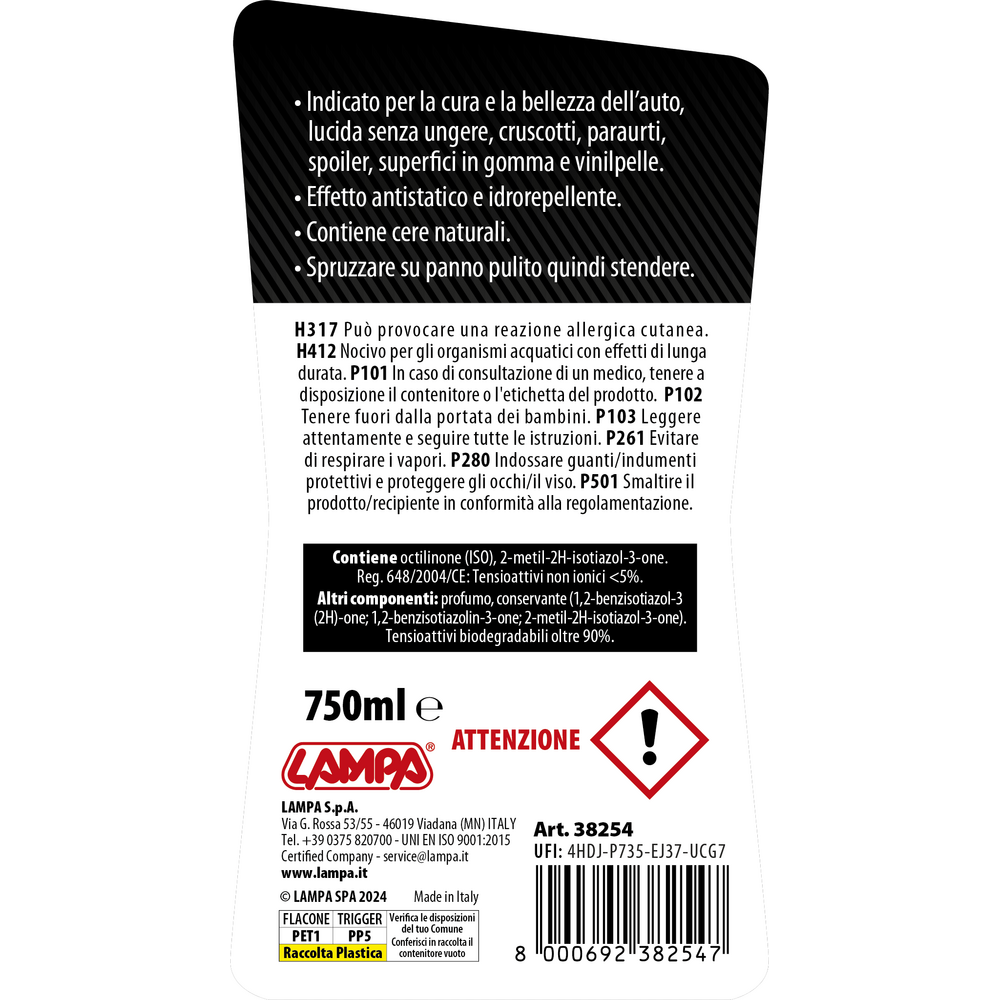 Γυαλιστικο Υγρο Σε Σπρει Για Πλαστικα Gran Pree 750ML LAMPA - 1 Τεμ. - Thumbnail 2