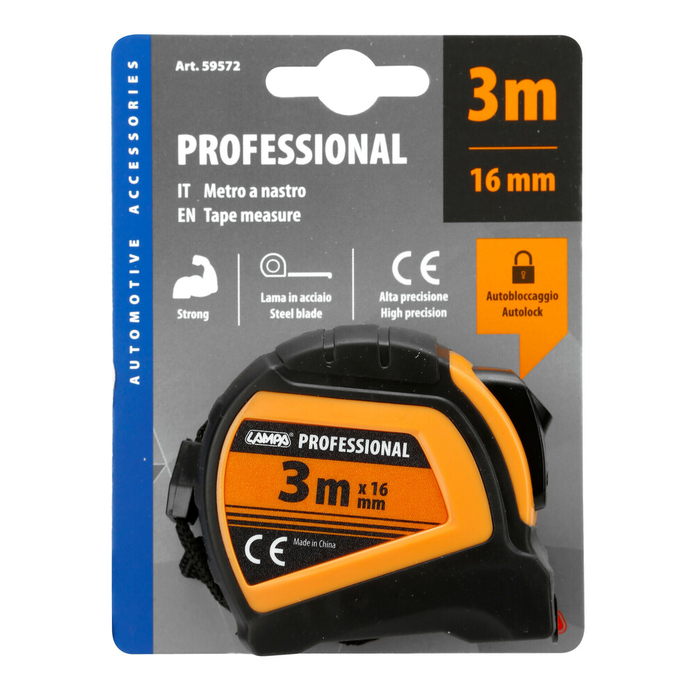 Μετροταινια Αυτοματη Professional 3M X16MM Με Κλειδωμα & Κλιπ Ζωνης LAMPA - 1 Τεμ. - Thumbnail 5