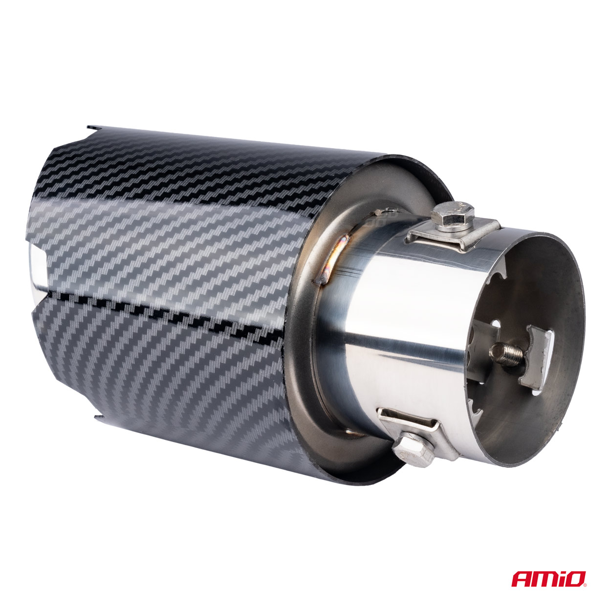AMIO - Ακρο (μπουκα) Εξατμισης MT-028C Akr Χρωμιο/carbon Φ43>56 155X89MM - 1 Τεμ. (04065/AM) - Thumbnail 2