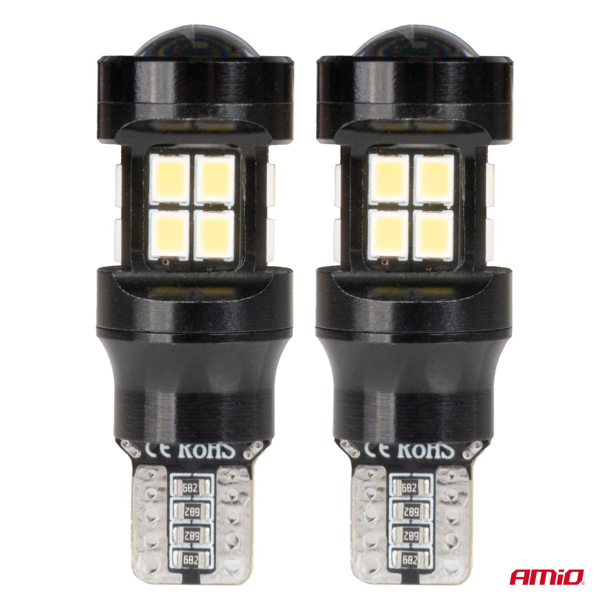 AMIO - Λαμπακια LED T15 W16W 12V/24V LED Can-bus 15XSMD 2835 Λευκο Φως 5.500K (σε Χρωμα Μαυρο) - 2 Τεμ. (04245/AM) - Thumbnail 2