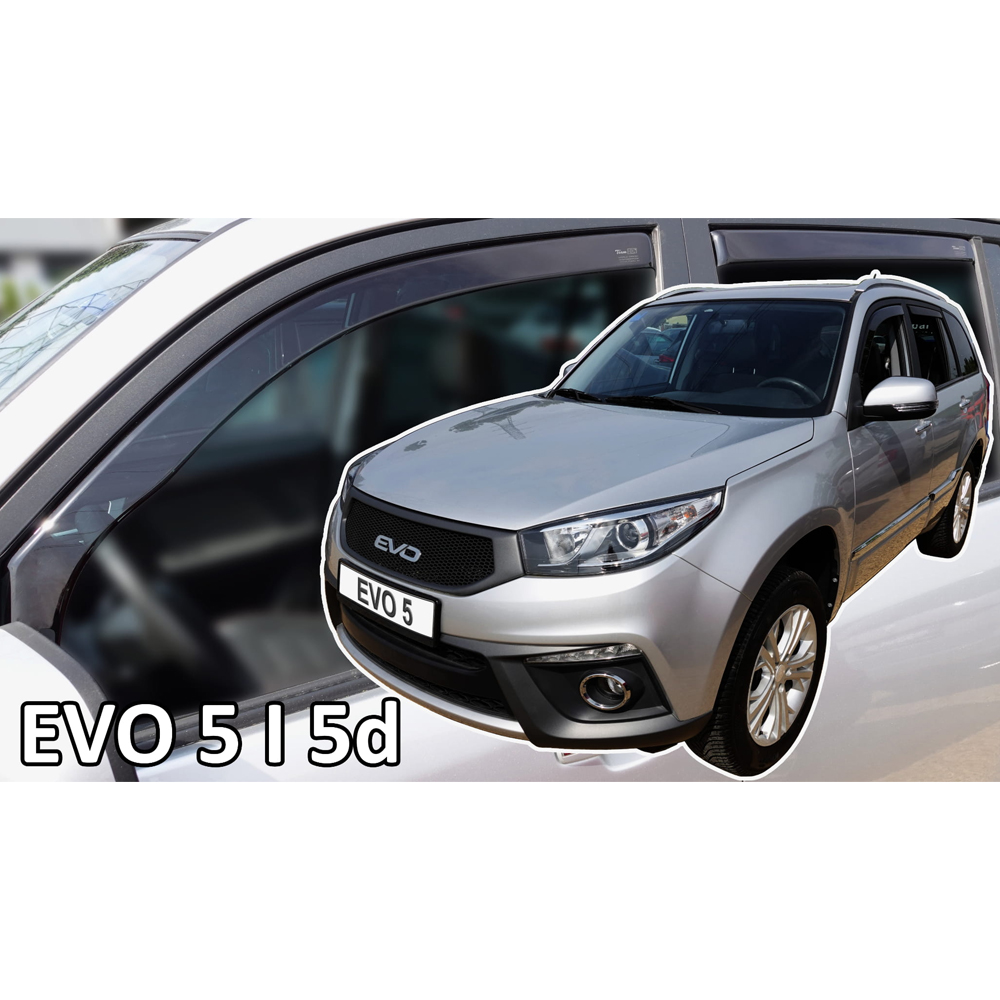 Ανεμοθραυστες Για Evo 5 5D 2020-2022 Σετ Αυτοκινητου Απο Ευκαμπτο Φιμε Πλαστικο HEKO - 4 Τεμ.