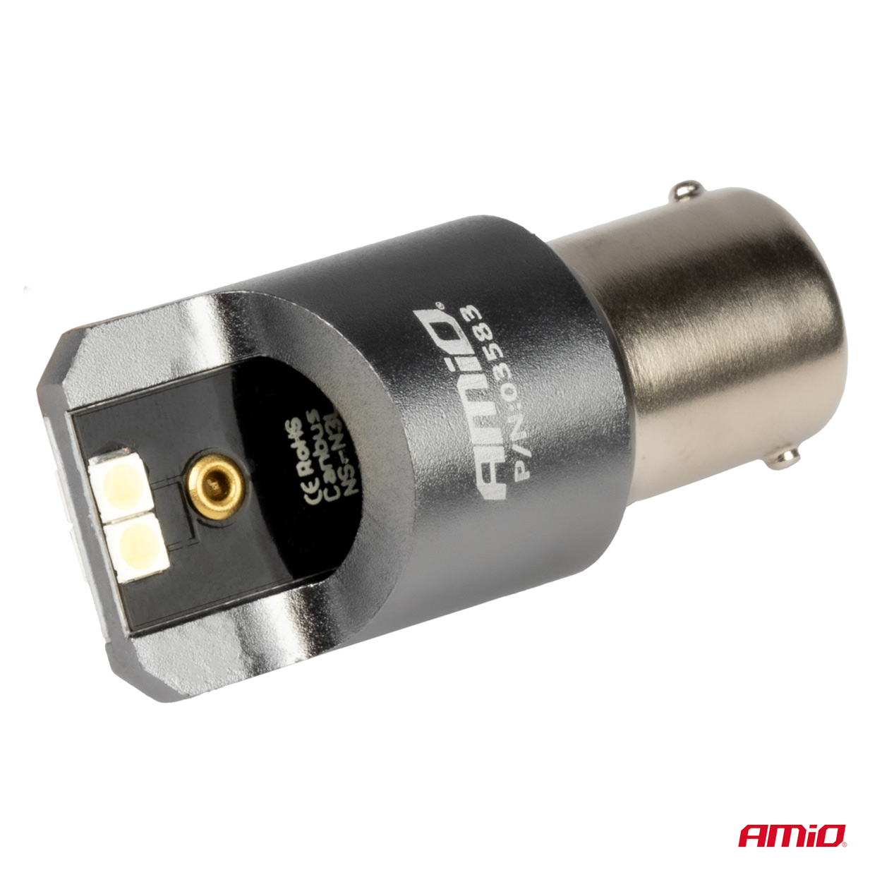 AMIO - Λαμπες LED Can-bus P21W BA15S 12/24V 6.000K 4XSMD Λευκο Pro Series - 2 Τεμ. (03583/AM) - Thumbnail 3