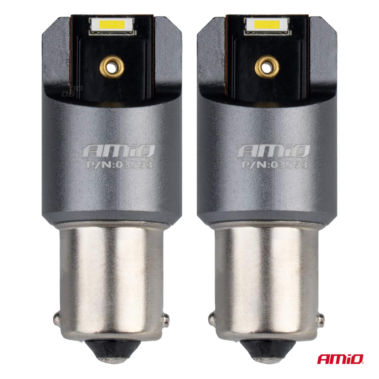AMIO - Λαμπες LED Can-bus P21W BA15S 12/24V 6.000K 2XSMD Λευκο Pro Series - 2 Τεμ. (03593/AM) - Thumbnail 2