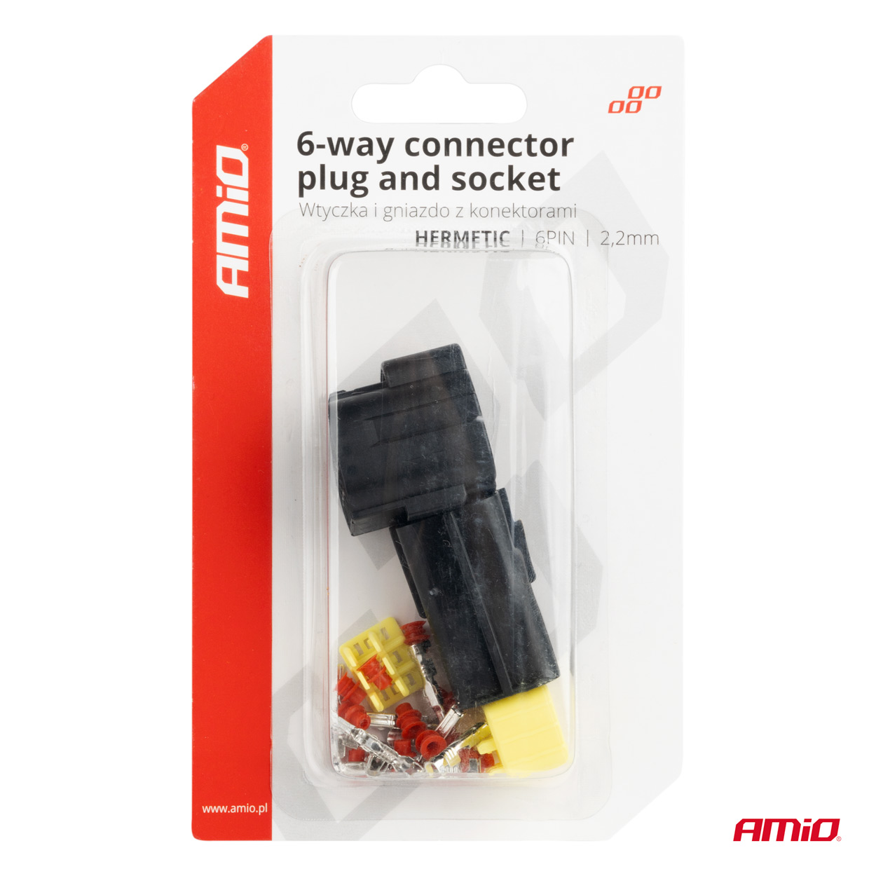 AMIO - Φισα Συνδεσης Με Υποδοχη 6 Pin Φ2,2MM Αδιαβροχη - 1 Τεμ. (04349/AM) - Thumbnail 5