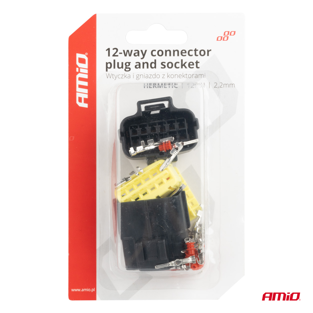 AMIO - Φισα Συνδεσης Με Υποδοχη 12 Pin Φ2,2MM Αδιαβροχη - 1 Τεμ. (04352/AM) - Thumbnail 5