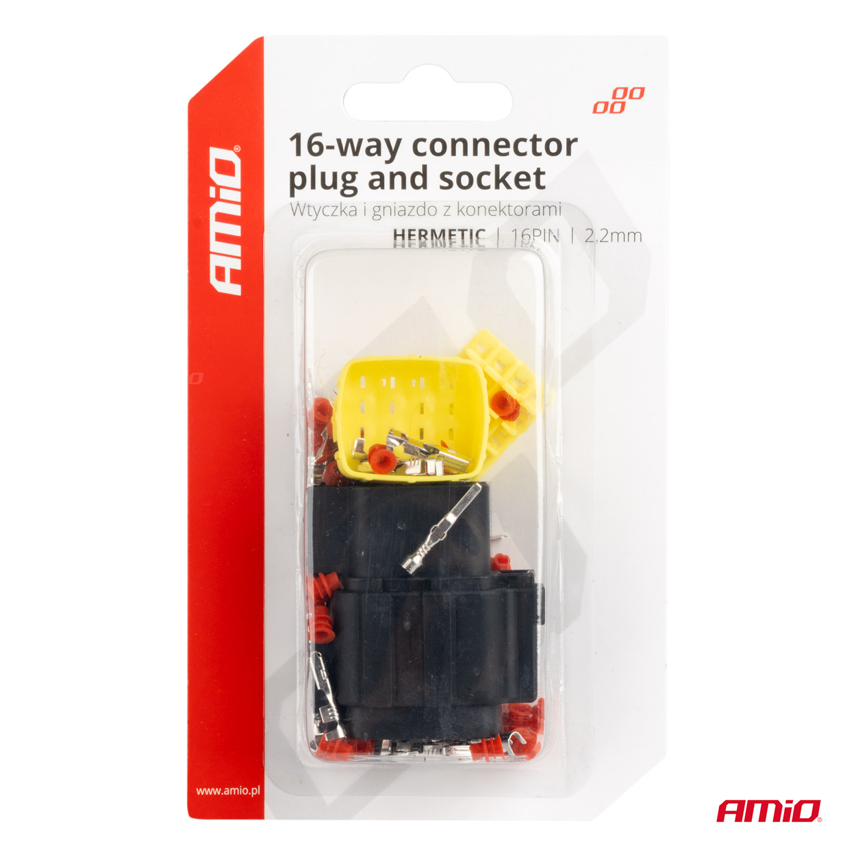 AMIO - Φισα Συνδεσης Με Υποδοχη 16 Pin Φ2,2MM Αδιαβροχη - 1 Τεμ. (04353/AM) - Thumbnail 5