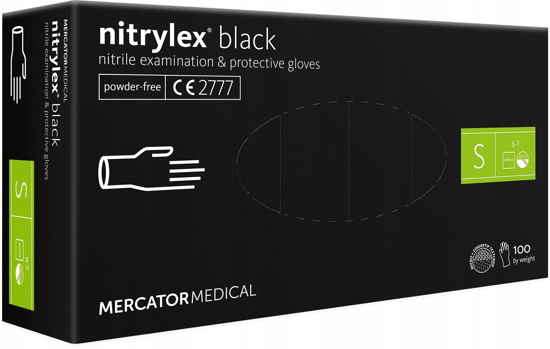 Amio - ΓΑΝΤΙΑ ΝΙΤΡΙΛΙΟΥ MERCATOR NITRYLEX BASIC ΣΕ ΜΑΥΡΟ ΧΡΩΜΑ SMALL (S) - 100 τεμ. (MER13229/AM)