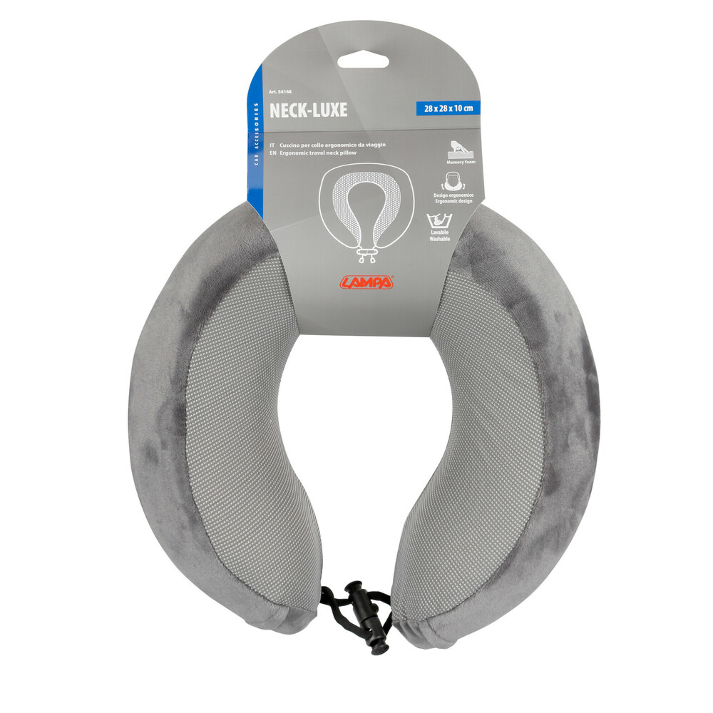 Μαξιλαρι Ταξιδιου Αυχενα Εργονομικο Memory Foam Γκρι Neck-luxe LAMPA - 1 Τεμ. - Thumbnail 3