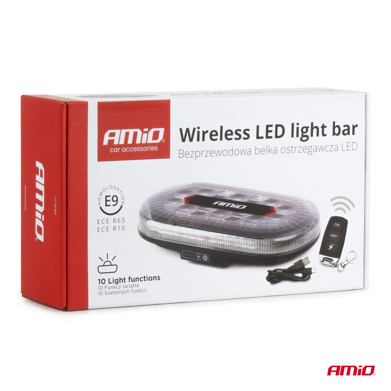 AMIO - Φαρος/στρομπο Μπαρα R65 R10 12/24V 26W LED Πορτοκαλι 10 Χρησεων Με Μαγνητικη Βαση 326X186X63MM - 1 Τεμ. (04369/AM) - Thumbnail 14
