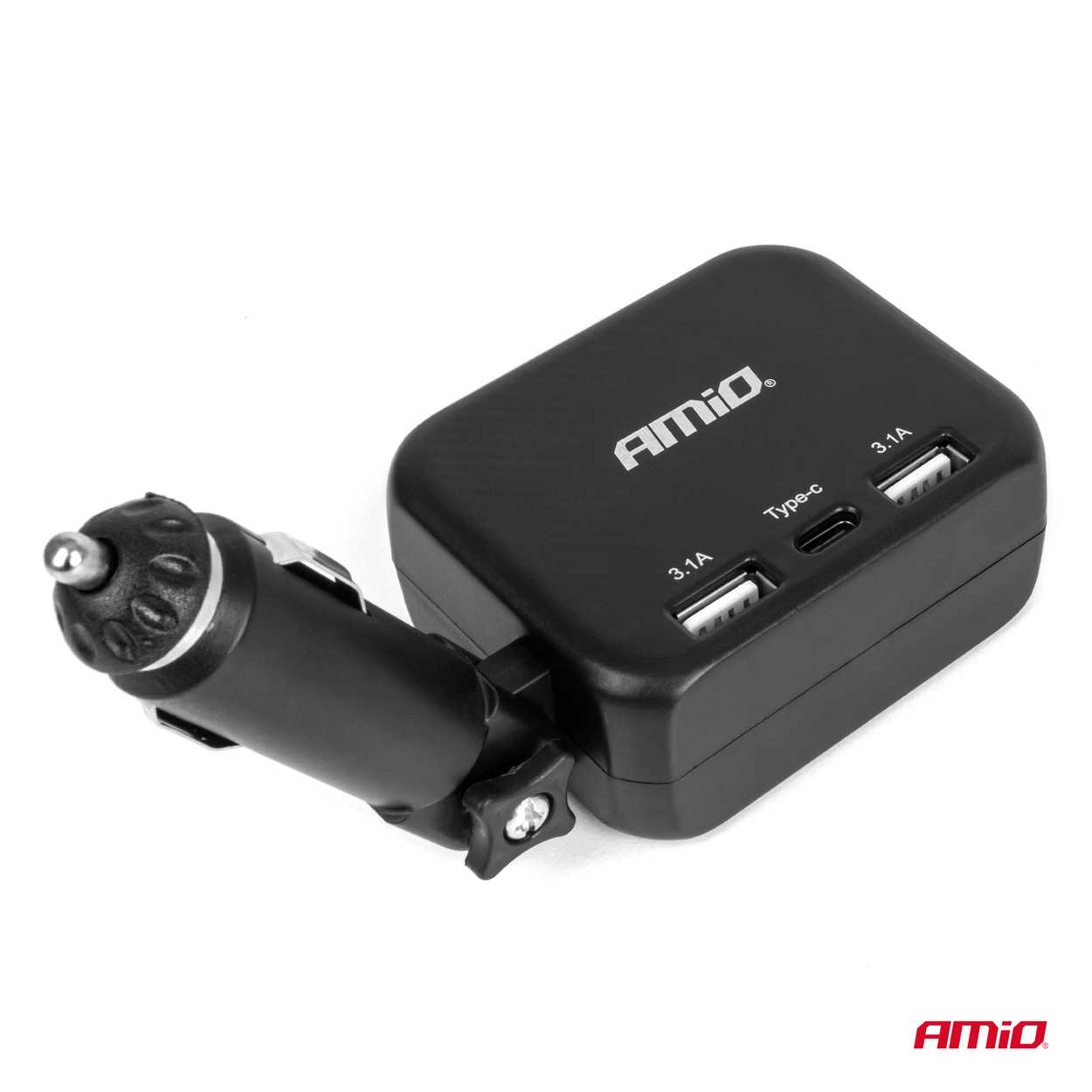 AMIO - Ανταπτορας Αναπτηρα 12/24V 100W Μαυρος/2 ΘΕΣΕΙΣ/1XUSB-A+1XUSB-C/ΠΕΡΙΣΤΡΟΦΗ 180 Μοιρων - 1 Τεμ. (04357/AM) - Thumbnail 6