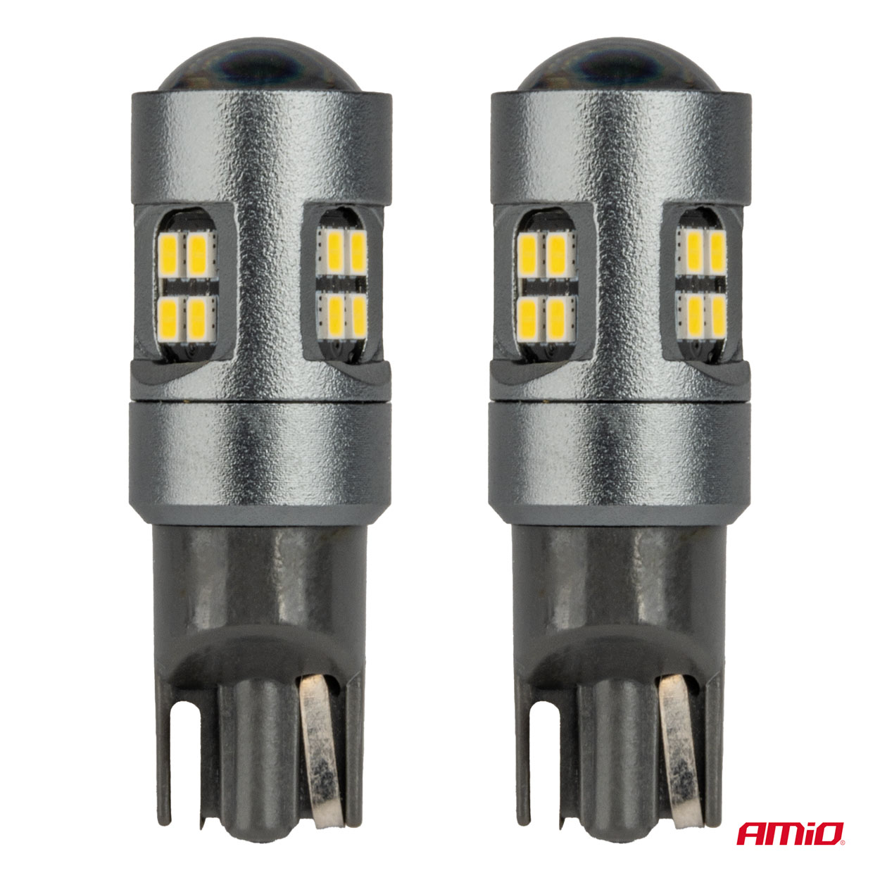 AMIO - Λαμπακια T10 W5W 12V/24V LED Can-bus 16XSMD 2016 Λευκο Φως 5.500K (σε Χρωμα Χρωμιου) - 2 Τεμ. (04234/AM) - Thumbnail 2