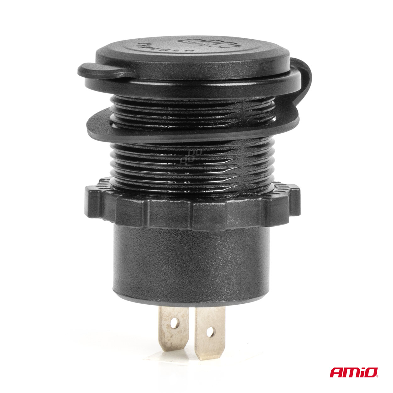 AMIO - Πριζα Με 2 Θυρες Usb Και Ψηφιακο Βολτομετρο Με Διακοπτη+καπακι 12/24V QUICKCHARGE3.0 Αδιαβροχη Μαυρη - 1 Τεμ. (04222/AM) - Thumbnail 3