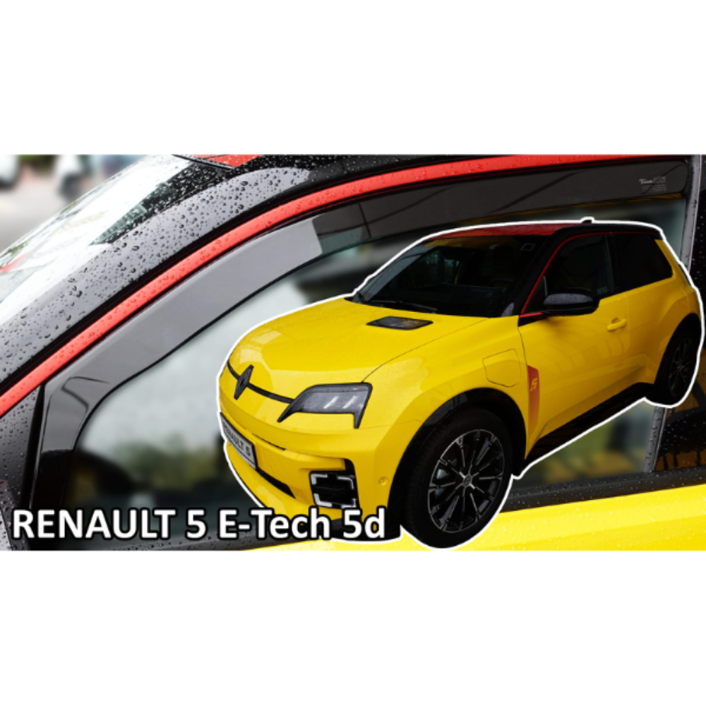 Ανεμοθραυστες Για Renault 5 E-tech Electric 5D 2024+ Ζευγαρι Απο Ευκαμπτο Φιμε Πλαστικο HEKO - 2 Τεμ.