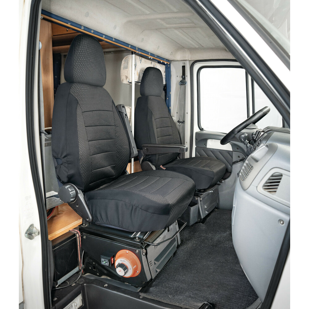 Καλυμματα Καθισματων Travel Easy Fit Για Τροχοσπιτο Σε Μαυρο Χρωμα Με Πλεξη Ζακαρ 2τεμ. - Thumbnail 2