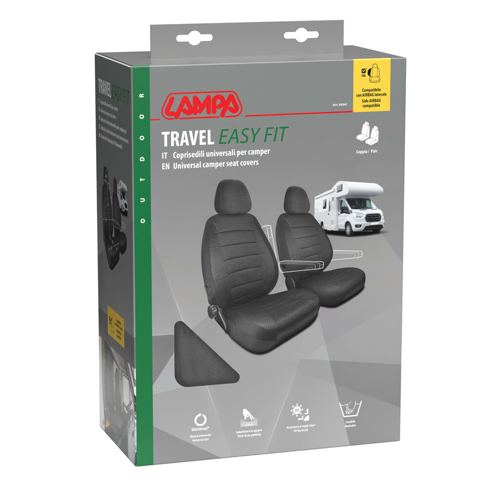 Καλυμματα Καθισματων Travel Easy Fit Για Τροχοσπιτο Σε Μαυρο Χρωμα Με Πλεξη Ζακαρ 2τεμ. - Thumbnail 4