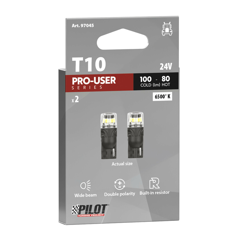 T10 W5W 24V 100/80LM 6.500K Διπλης Πολικοτητας LED Can-bus Pro-user Series 24V 2τεμ. - Thumbnail 3
