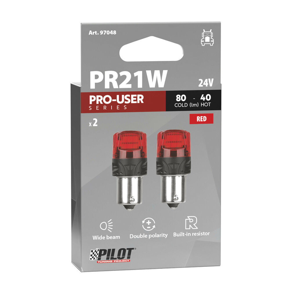 PR21W 24V BAW15S 80/40LM Με Κοκκινο Φως Διπλης Πολικοτητας LED Can-bus Pro-user Series 24V 2τεμ. - Thumbnail 3