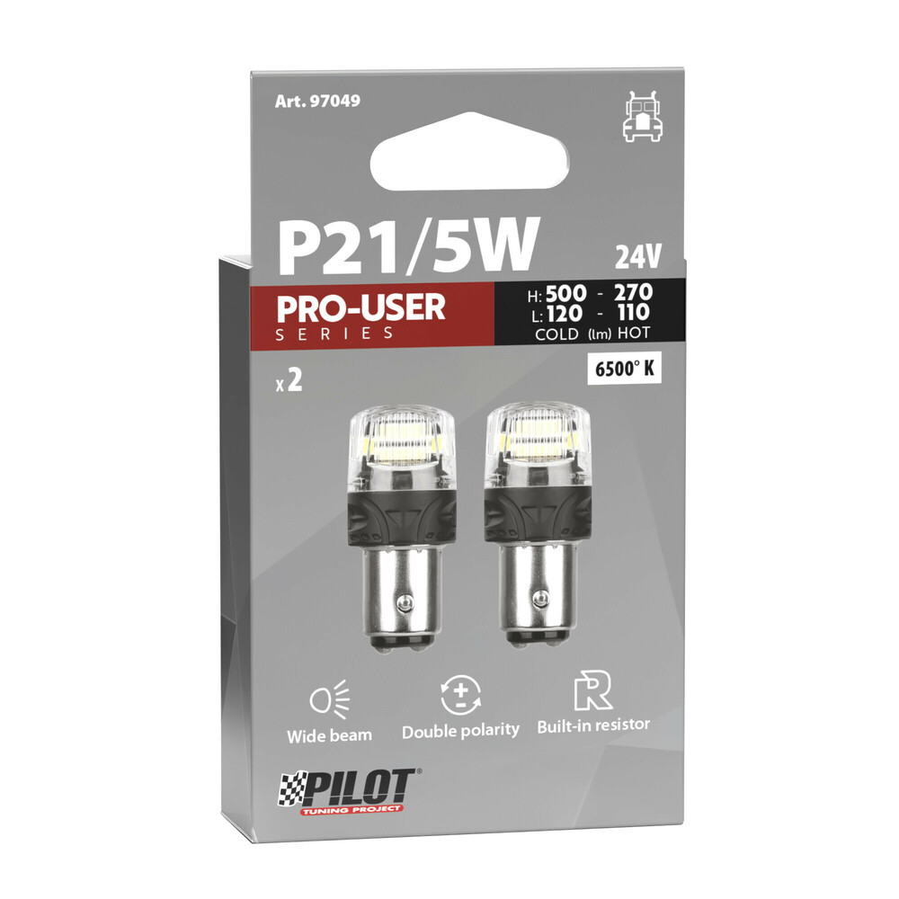P21/5W 24V BAY15D 500/120+270/110LM 6.500K Διπλης Πολικοτητας LED Can-bus Pro-user Series 24V 2τεμ. - Thumbnail 3