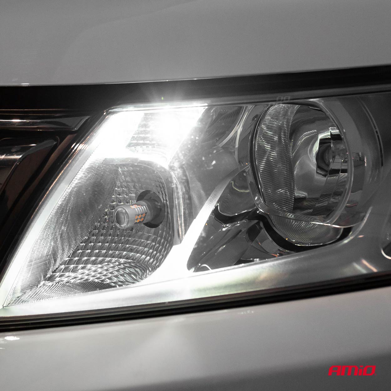 AMIO - T10 W5W 12V Cob LED Λευκο Χρωμα Clear White 100τεμ. (02955/AM) - Thumbnail 5