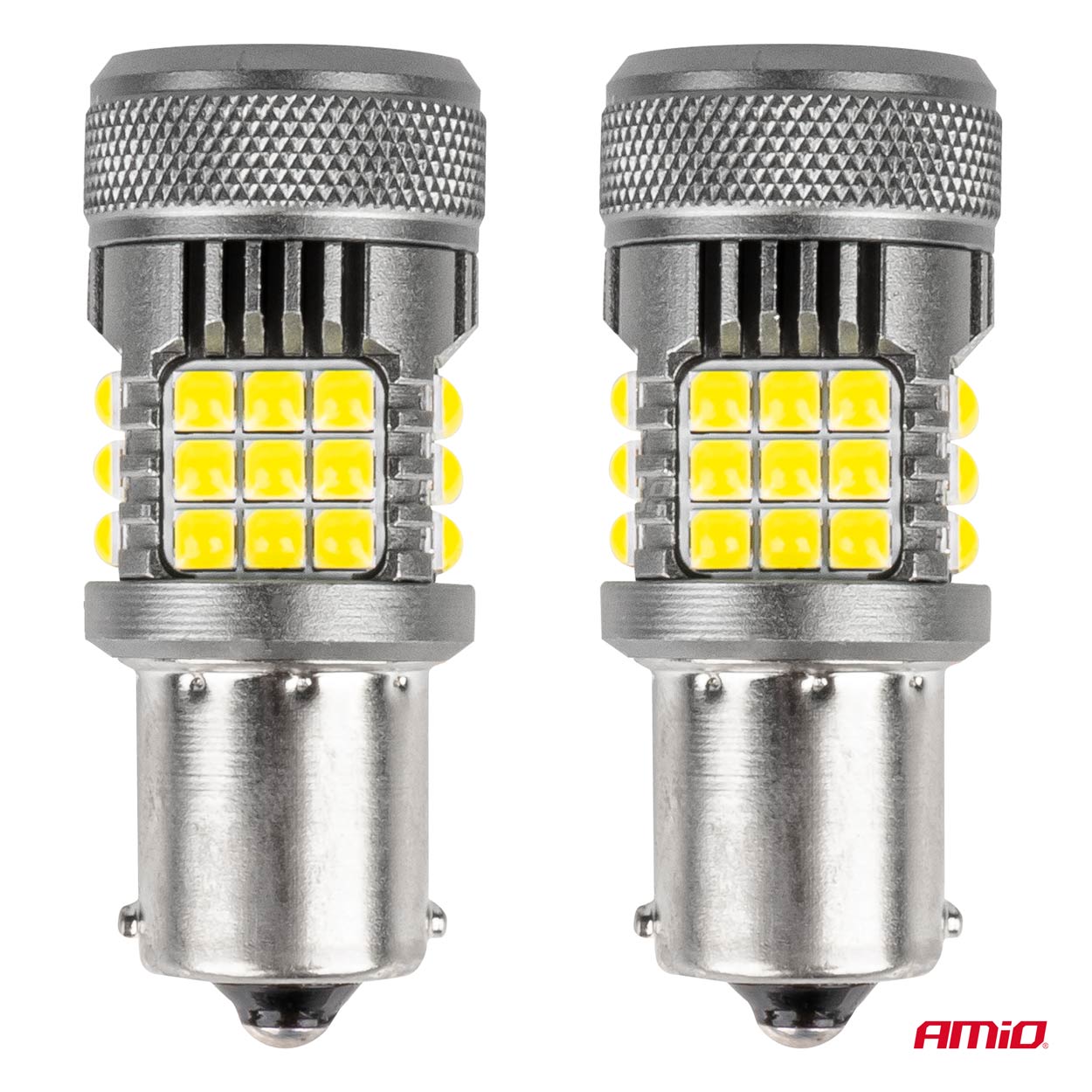 AMIO - P21W BA15S 12/24V 6.000K 36X3030 Smd LED Can-bus Λευκο Pro Series 2τεμ. (03722/AM) - Thumbnail 2