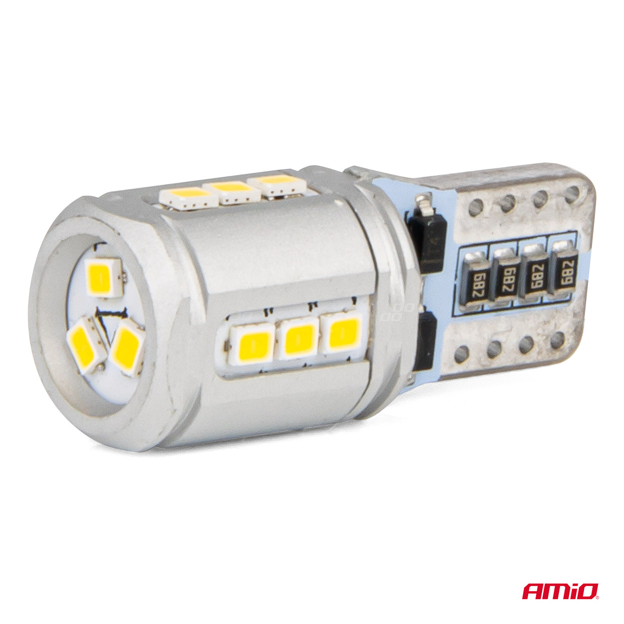 AMIO - T10E W5W 12/24V 15X2016 Smd LED Can-bus Λευκο 2τεμ. (03723/AM) - Thumbnail 3